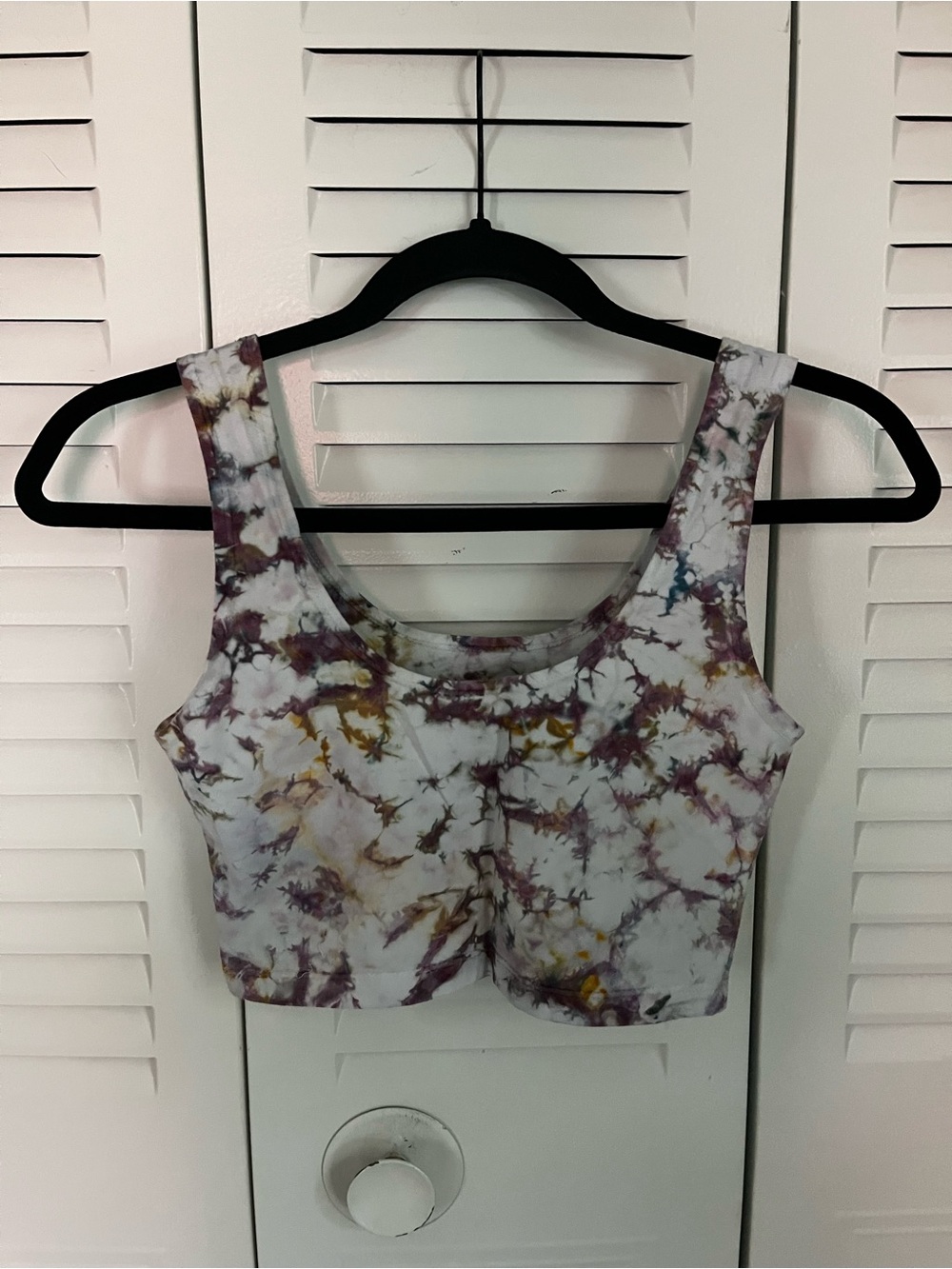 Custom Ice-Dye Scoop Neck Crop Tank Top